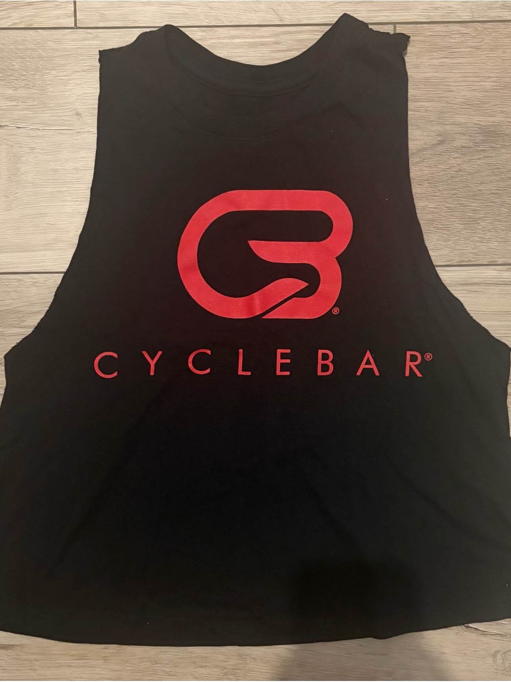 Cyclebar Black Muscle Tank with Red Logo